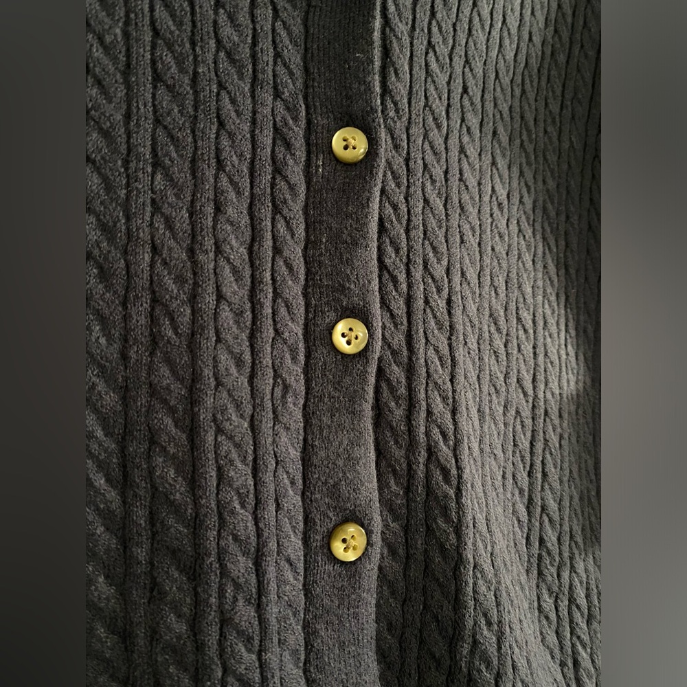 NWT cable knit cardigan Old Navy SoSoft Dark Blue Sweater braided twist cropped - Picture 9 of 14